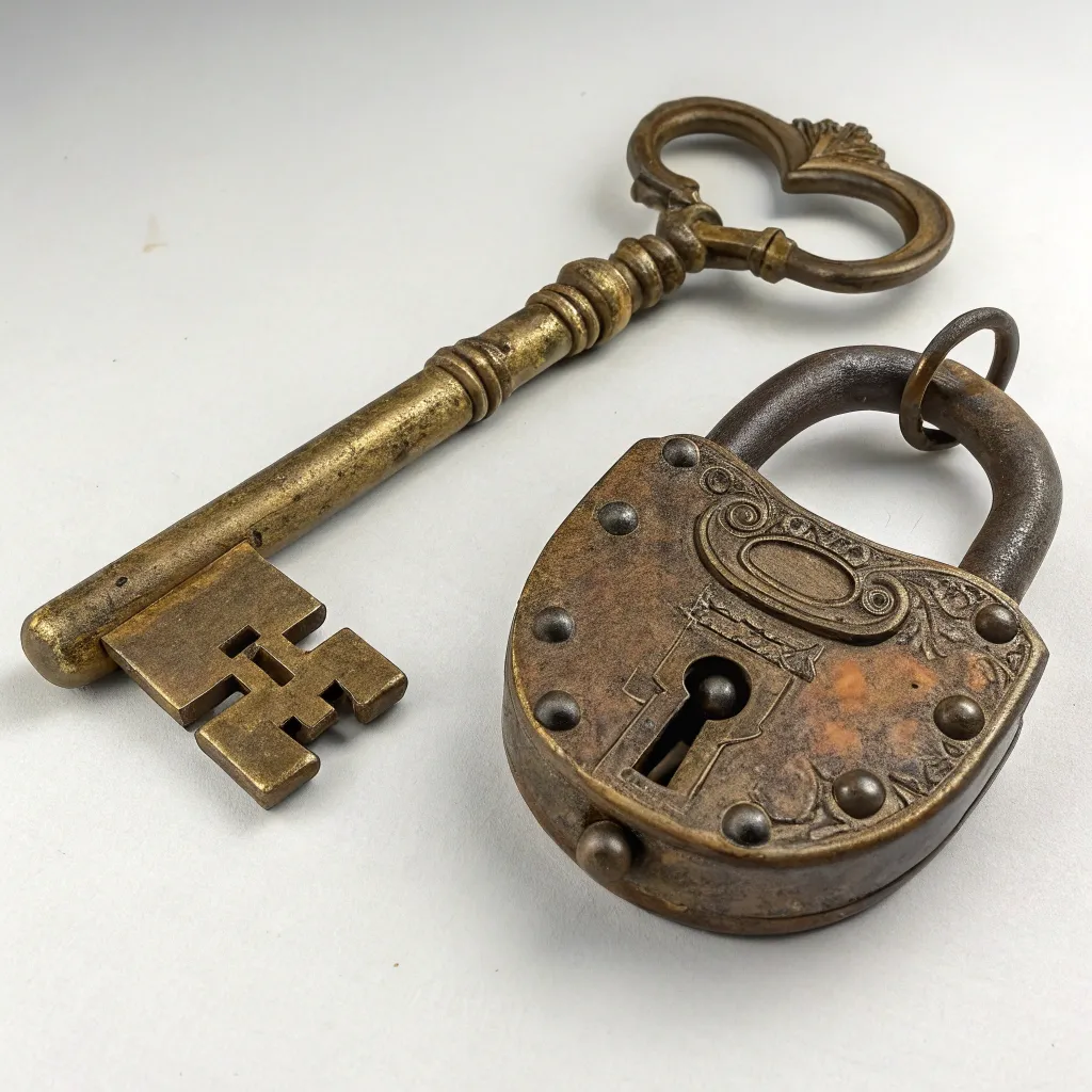 Vintage key and lock
