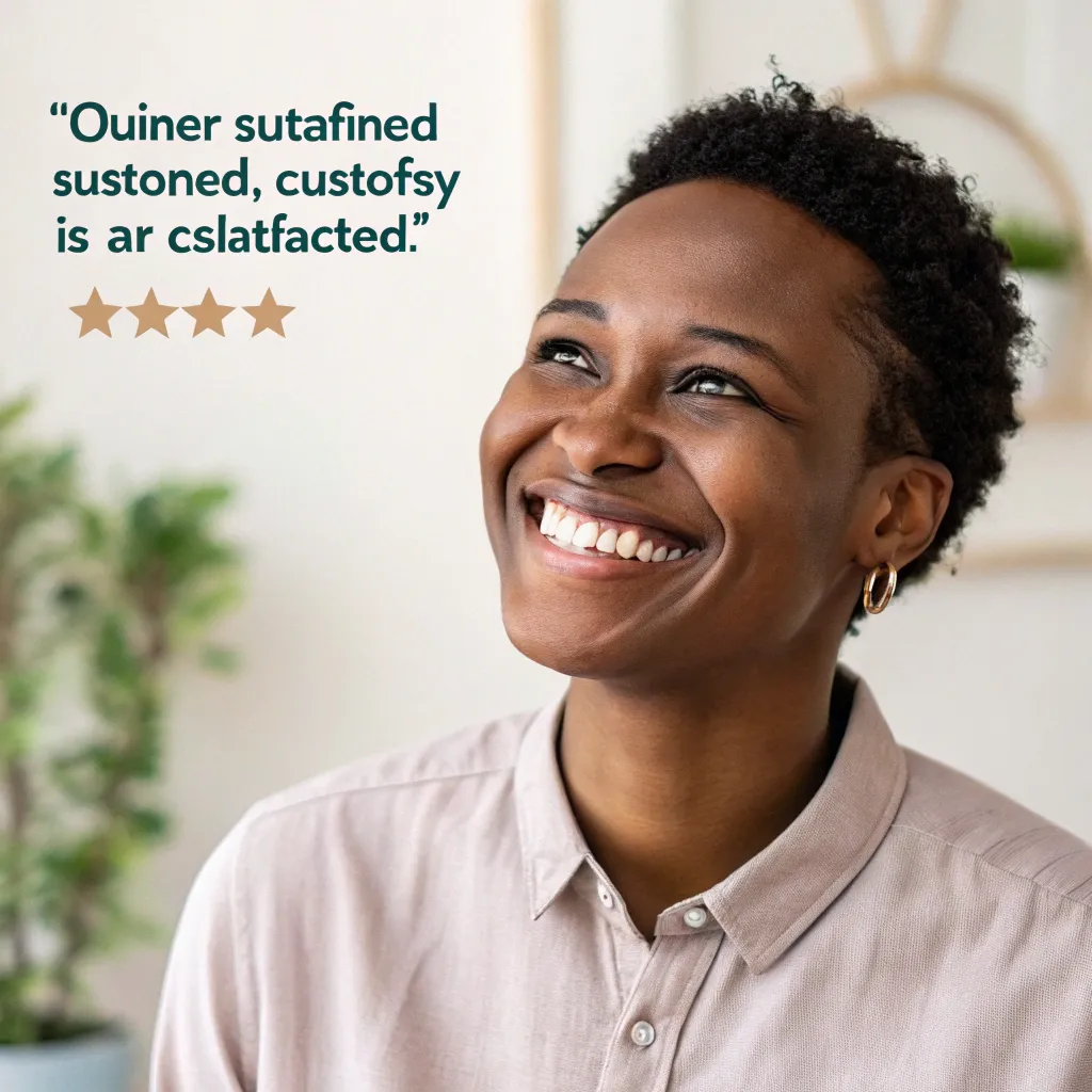 Satisfied customer smiling